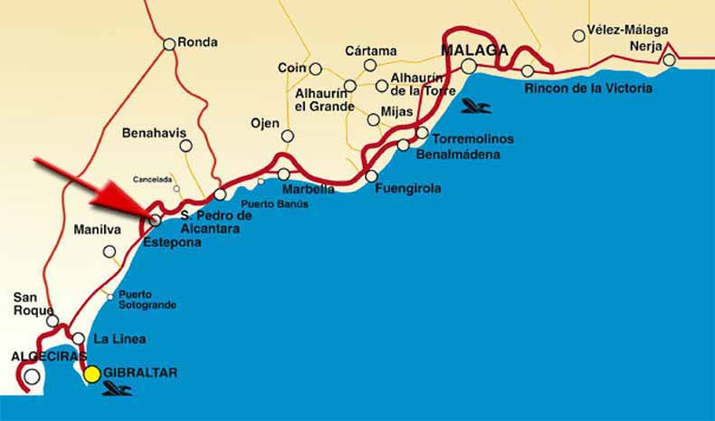 Estepona, plattegrond costa del sol